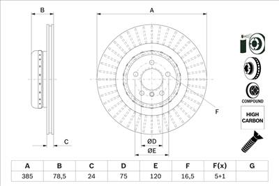 BOSCH 0 986 479 E29 - féktárcsa BMW