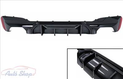 BMW G30/G31 M5 Style fényes Fekete / Carbon M-es diffúzor toldat 2017-2024