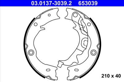 ATE 03.0137-3039.2 - kézifék fékpofakészlet KIA