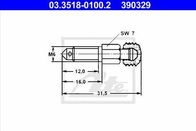 ATE 03.3518-0100.2 - légtelenítő csavar/-szelep