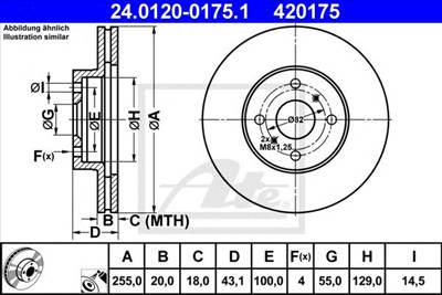 ATE 24.0120-0175.1 - féktárcsa TOYOTA