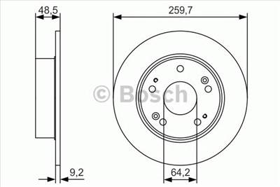 BOSCH 0 986 479 T81 - féktárcsa HONDA