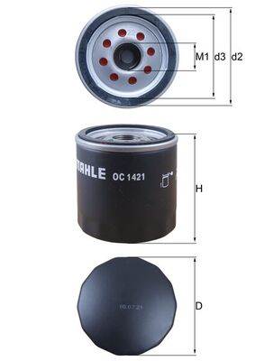 MAHLE OC 1421 - olajszűrő CADILLAC CHEVROLET MG OPEL VAUXHALL VOLVO