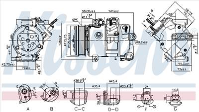 NISSENS 890772 - klíma kompresszor FORD FORD USA