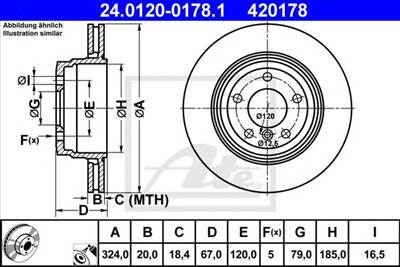 ATE 24.0120-0178.1 - féktárcsa BMW