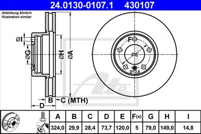 ATE 24.0130-0107.1 - féktárcsa BMW