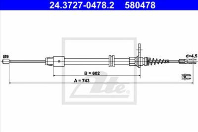 ATE 24.3727-0478.2 - Kézifék bowden MERCEDES-BENZ