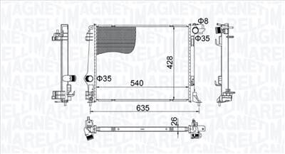 MAGNETI MARELLI 350213207400 - Vízhűtő (Hűtőradiátor) RENAULT