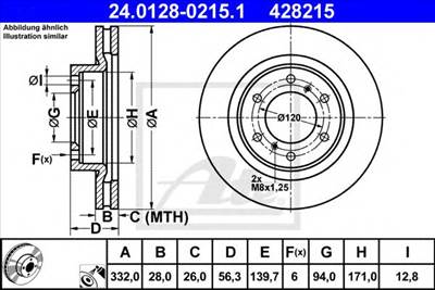 ATE 24.0128-0215.1 - féktárcsa MITSUBISHI