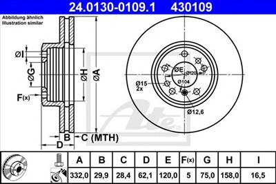 ATE 24.0130-0109.1 - féktárcsa BMW