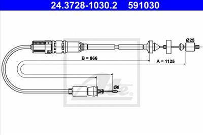 ATE 24.3728-1030.2 - kuplung bowden RENAULT