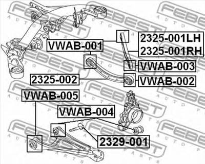 FEBEST 2329-001 - Dőlésállító csavar AUDI PORSCHE VW