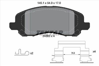 Fékbetét készlet TEXTAR 2458301 for CHRYSLER, DODGE, MITSUBISHI, JEEP