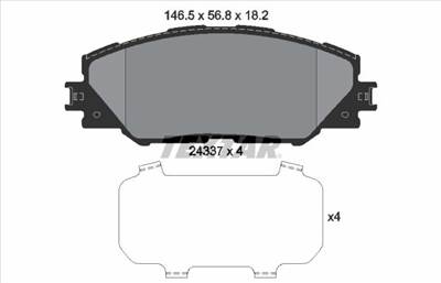 Fékbetét készlet TEXTAR 2433701 for TOYOTA, PONTIAC
