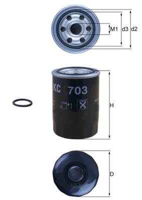 MAHLE KC 703D - Üzemanyagszűrő MAZDA