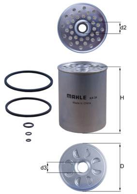 MAHLE KX 24D - Üzemanyagszűrő ARO CASE IH CITROËN DAF ERF FIAT FORD FSO JEEP LANCIA LDV MASSEY FERGU