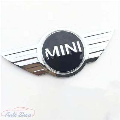 BMW Mini embléma első hátsó motorháztetőhöz és csomagtér embléma - króm , 11x5cm 