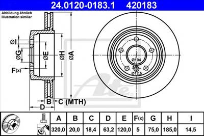 ATE 24.0120-0183.1 - féktárcsa BMW