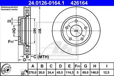 ATE 24.0126-0164.1 - féktárcsa MITSUBISHI