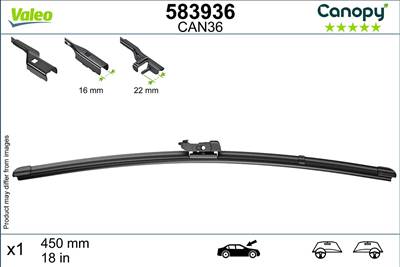 Skoda Scala 2019- - Ablaktörlő lapát 1db (CAN36) 450 Vez./ut. o