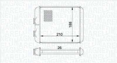 MAGNETI MARELLI 350218407000 - Hőcserélő, belső tér fűtés OPEL