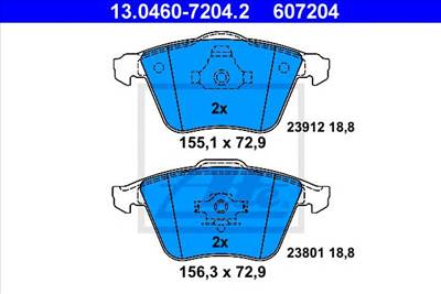 ATE 13.0460-7204.2 - fékbetét FORD MAZDA OPEL SAAB VAUXHALL VOLVO