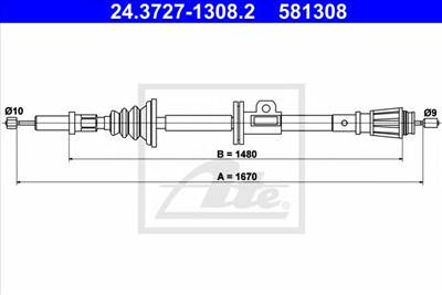 ATE 24.3727-1308.2 - Kézifék bowden VOLVO