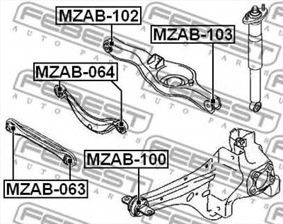 FEBEST MZAB-100 - Lengőkar szilent MAZDA