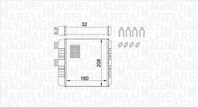MAGNETI MARELLI 350218418000 - Hőcserélő, belső tér fűtés OPEL VAUXHALL
