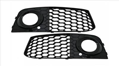 AUDI A4 B8 8K 2007-2011 lakkozott fekete méhsejtes-rácsos ködlámpa keret - betét RS4 stílusban