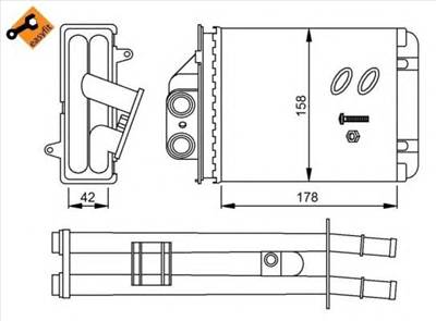 NRF 53641 - Hőcserélő, belső tér fűtés ABARTH FIAT FORD