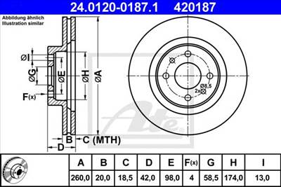 ATE 24.0120-0187.1 - féktárcsa LADA