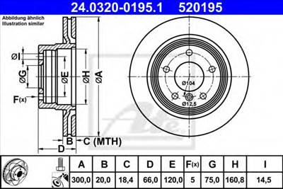 ATE 24.0320-0195.1 - féktárcsa BMW