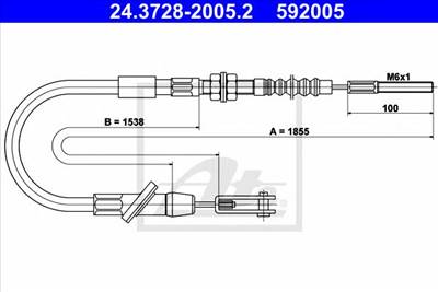 ATE 24.3728-2005.2 - kuplung bowden SUZUKI