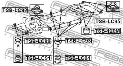 FEBEST TSB-LC92 - csapágy, tengelytest TOYOTA