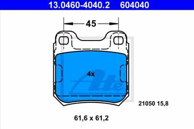 ATE 13.0460-4040.2 - fékbetét CHEVROLET OPEL SAAB VAUXHALL
