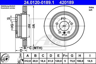 ATE 24.0120-0189.1 - féktárcsa BMW