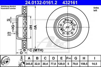 ATE 24.0132-0161.2 - féktárcsa BMW