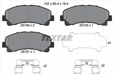Fékbetét készlet TEXTAR 2514901 for ISUZU, CHEVROLET