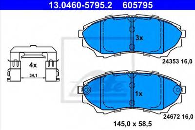 ATE 13.0460-5795.2 - fékbetét FORD MAZDA