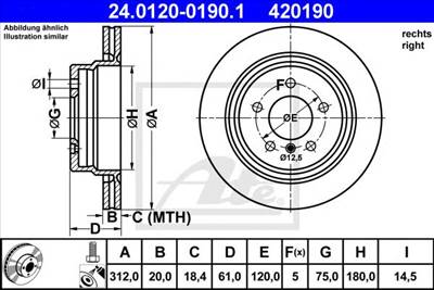 ATE 24.0120-0190.1 - féktárcsa BMW