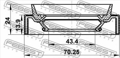 FEBEST 95JAS-45701424R - Szimmering, kézikapcsolású váltó főtengely INFINITI NISSAN
