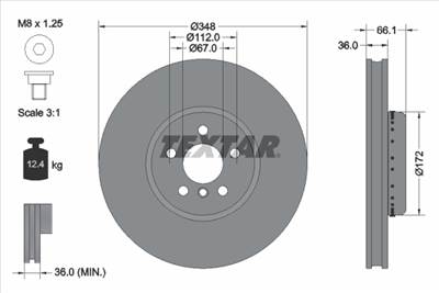 TEXTAR 92288725 - féktárcsa ALPINA BMW BMW (BRILLIANCE) TOYOTA