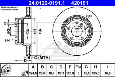 ATE 24.0120-0191.1 - féktárcsa BMW
