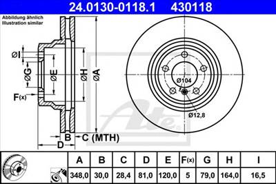 ATE 24.0130-0118.1 - féktárcsa BMW
