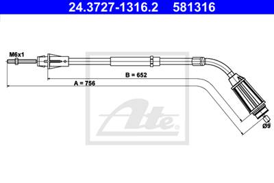 ATE 24.3727-1316.2 - Kézifék bowden VOLVO