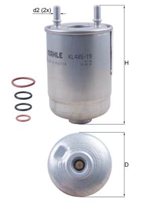 MAHLE KL 485/19D - Üzemanyagszűrő RENAULT