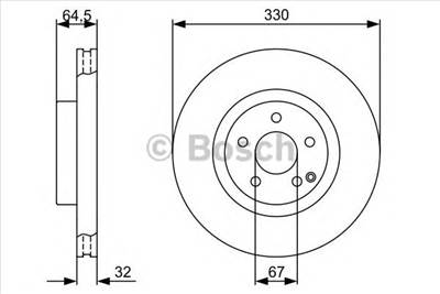 BOSCH 0 986 479 332 - féktárcsa MERCEDES-BENZ MERCEDES-BENZ (BBDC)