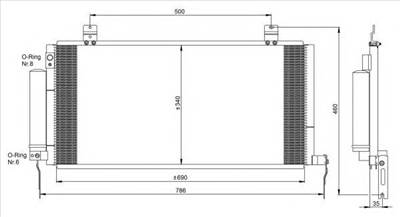 NRF 350096 - klíma kondenzátor MITSUBISHI