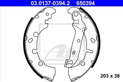 ATE 03.0137-0394.2 - fékpofakészlet FORD MAZDA